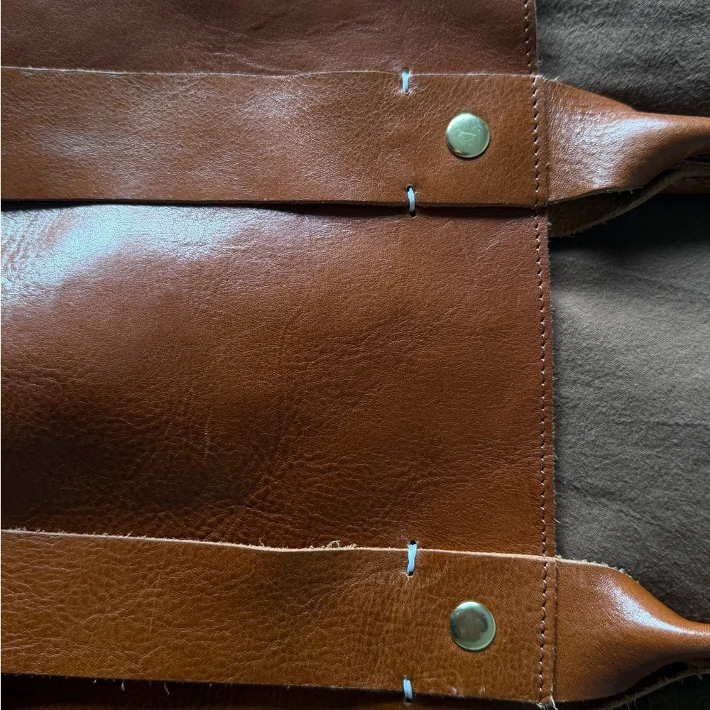 Brown Leather Tote Bag - “Tropezienne” CLARE V